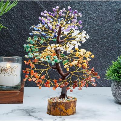 Chakra Tree, Crystal Tree for Positive Energy - Crystals & Healing Stones - Feng Shui Seven Tree of Life Decor - Home Decorations for Living Room,