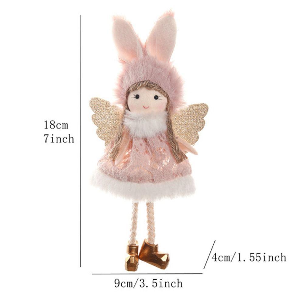 Cartoon Long Ears Angel Girl Ornaments Handmade Xmas Tree Pendant  Party Favors