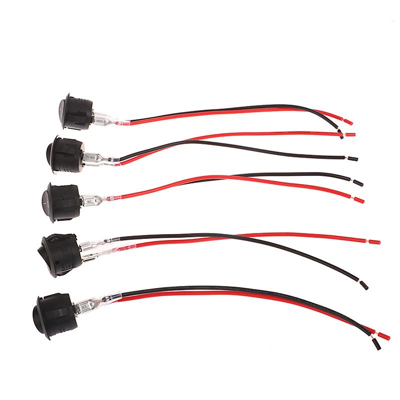 

5Pcs Round Rocker Switch With Wire 2 Positions Black ON/OF Miniature Button Switch 12V Miniature Rocker Switch With Wire