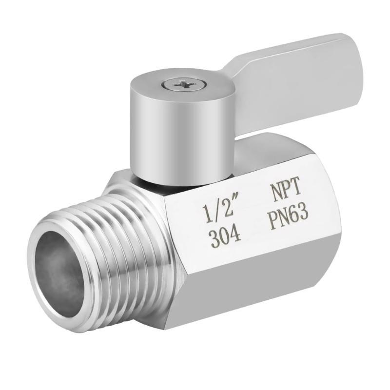 MXLA Fast Shower Water Flows Control Valves Inch NPT Thread Steel Mini Ball Valves Shut Off Valves for Bidet Sprayer