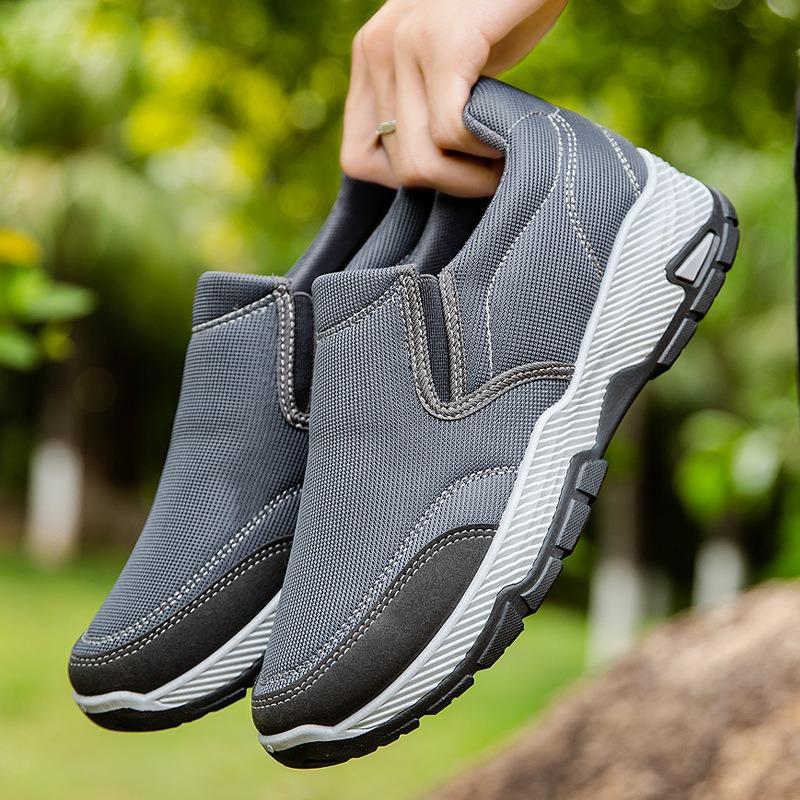 Spring and Autumn New One-pedal Men's Casual Shoes Platform Men's Shoes Daily Hiking Shoes Outdoor Elderly Shoes