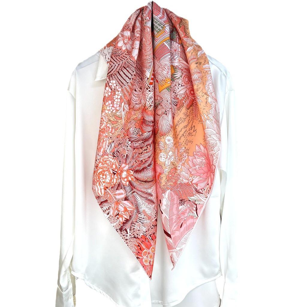 Elegant Fubao Rainforest! 14 Mmi Twill Silk Scarf Women'S Light Luxury Fashionable Mulberry Silk Scarf Large Square Scarf