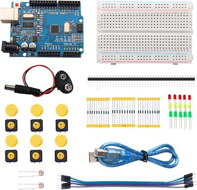 UNO R3 Arduino Devre Kartı Elektronik 12'si 1 Arada Programlanabilir Mühendislik Kodlama Eğitimi için DIY Elektronik Başlangıç Kiti