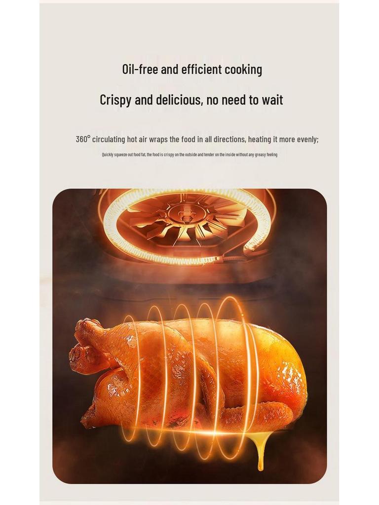 Multifunktionaler Heißluftfritteuse mit großer Kapazität - Visueller Elektroofen für Hähnchen, Süßkartoffeln und Pommes Frites