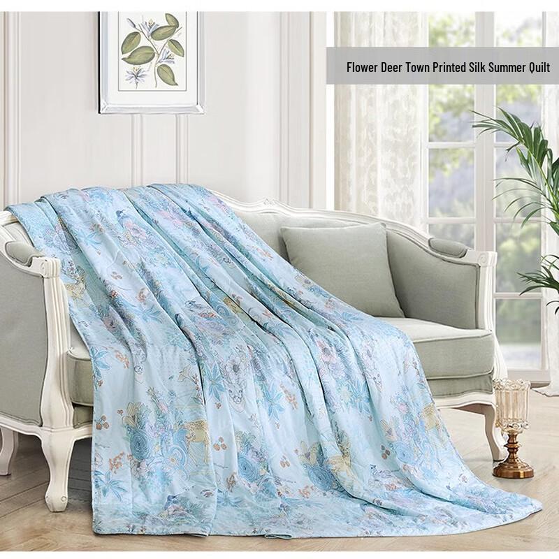 FUANNA Antibacterial Tussah Silk Summer Quilt Double 230x229cm