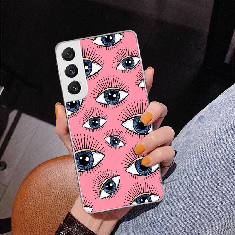 Glücksbringer Blauer Böser Blick Handyhülle für Samsung Galaxy S26 S25 Edge S23 S24 Ultra S22 Plus S21 S20 FE Einzigartige Abdeckung Weiche Hülle Galaxy