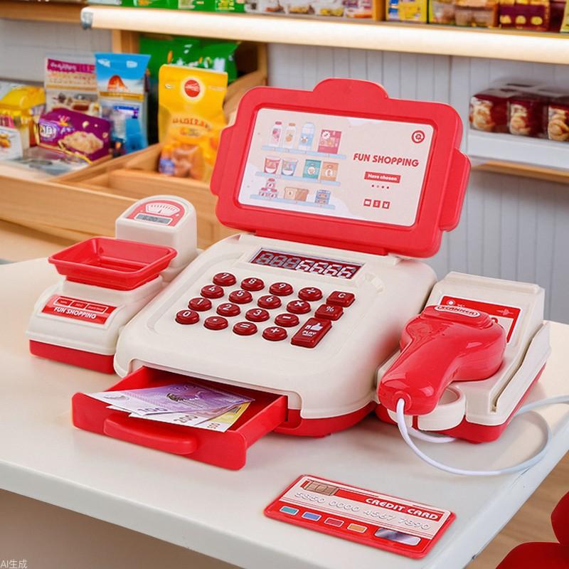 Toy Simulation Supermarket Cash Register Playing House Children'S Convenience Store Checkout Page Model Swipe Card Scanning