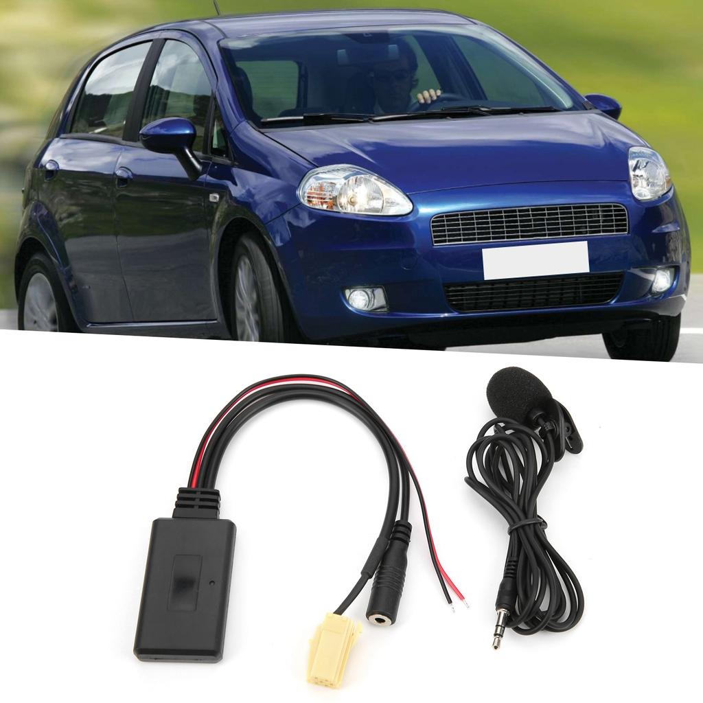 Bluetooth 5.0 AUX Cable Adapter with Microphone Handsfree Replacement for Fiat 500/Grande Punto/Qubo/Fiorino