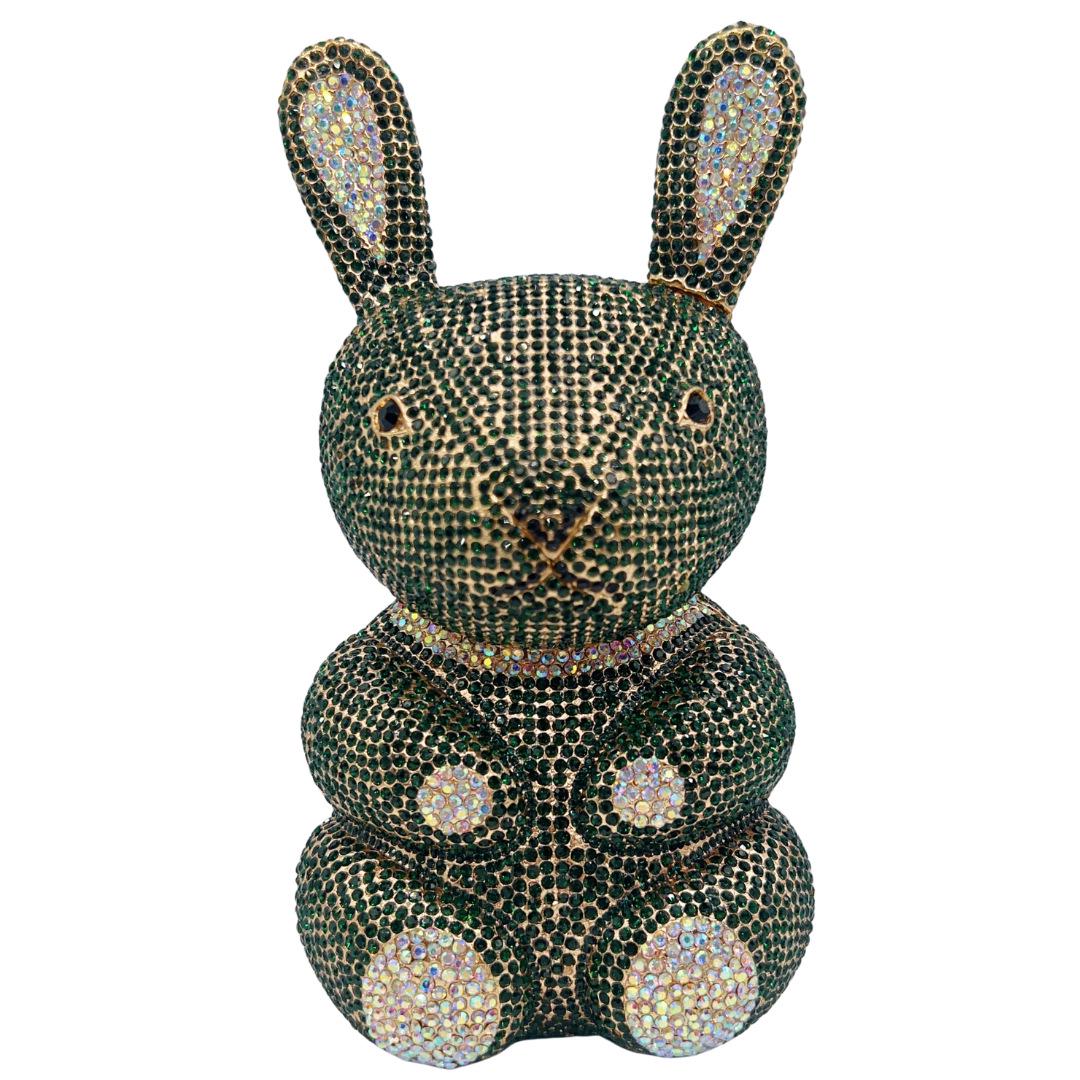 

Rabbit-Inlaid Diamond Evening Clutch – Elegant Party Banquet Handbag for Women