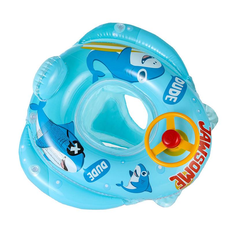 Cartoon Teddy Bear Thickened Inflatable Childrens Steering Wheel Circle Swimming
