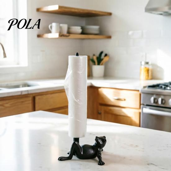 Porta pellicola trasparente e alluminio Porta rotoli di carta da cucina, Supporto multifunzione per rotoli di carta da cucina, Portatovaglioli in ghisa retrò con base ponderata,