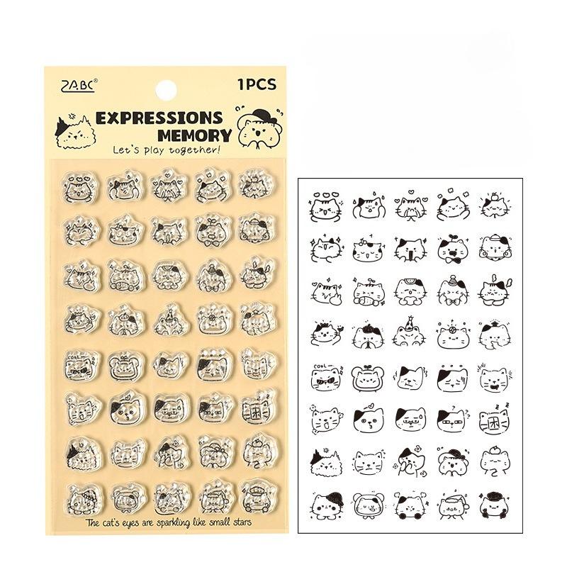 Kawaii Cartoon Silicone Scrapbook Stamp Cute Animal Snack Dessert Transparent Stamp DIY Decor Journaling Background Stamp