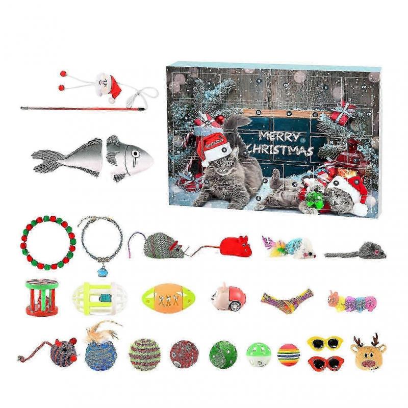 Weihnachts-Adventskalender Weihnachts-Haustierspielzeug Überraschungsbox Hund Weihnachtsspielzeug Überraschungsbox Weihnachts-Katzenspielzeug Geschenk