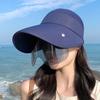 Summer women's big-brimmed sunscreen hat, outdoor cycling cover, sun hat, eyepieces, fashion sun hat, casual beach hat.