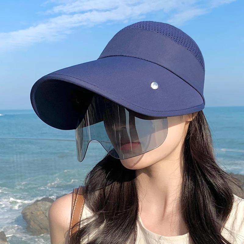 Summer women's big-brimmed sunscreen hat, outdoor cycling cover, sun hat, eyepieces, fashion sun hat, casual beach hat.