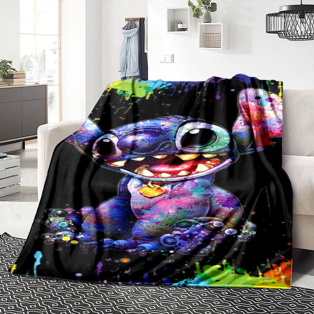 1Pc Lilo Stitch Tropical Adventure Blanket For Couch Bed Plush Cozy Fuzzy Blanket Super Soft Warm Blankets For Fall And Winter 091884