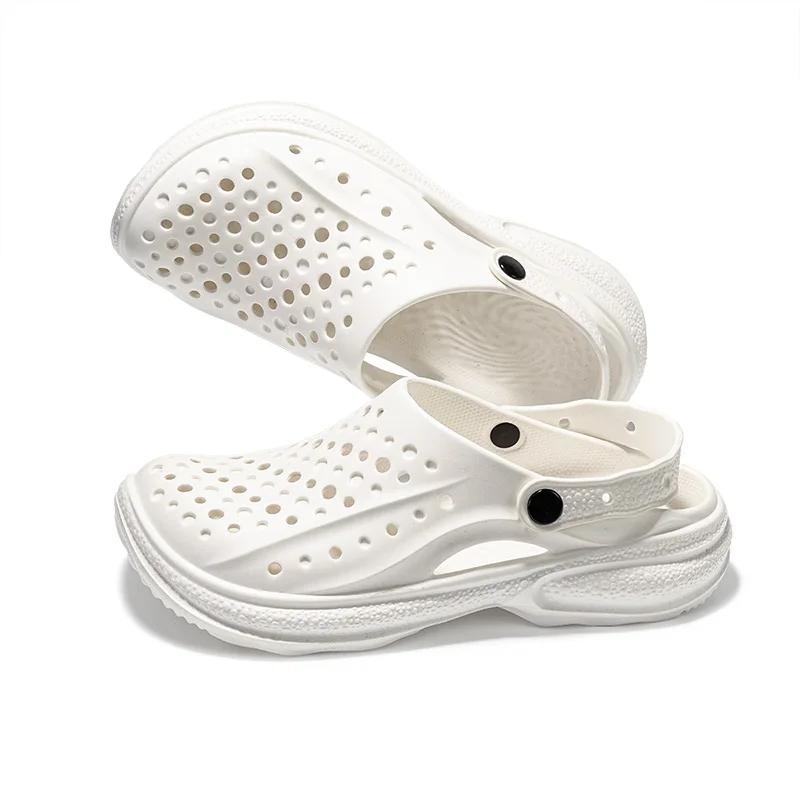 2024 Beach Outdoor Sandals Mens Slippers New Waterproof Summer Water Shoes Big Toe Holey Shoes For Men  Sandals Wrapped Slippers
