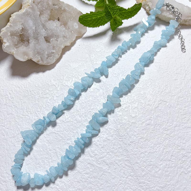 Богемное агатовое ожерелье-чокер из натуральной хрустальной крошки Pebble Necklace 5-8cm 20-38g