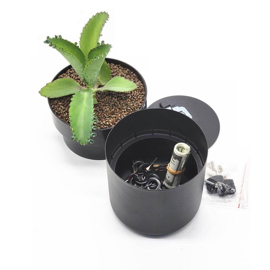 1PC Flowerpot Storage Tank Creative Iron Box with Lock Insurance Password Storage Box Mini Money Storage Organizer Hide Money