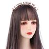 Letter Zinc Zinc Alloy HAPPY NEW YEAR Headband Female Jewelry Rhinestone Crown Korean Style Hair Hoop