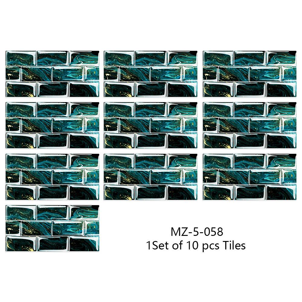 10ks 15cmX30cm DIY mramorové samolepky na zeď Imitace cihla Dekorace do ložnice Vodotěsná samolepicí tapeta na dlaždice Dekor do kuchyně