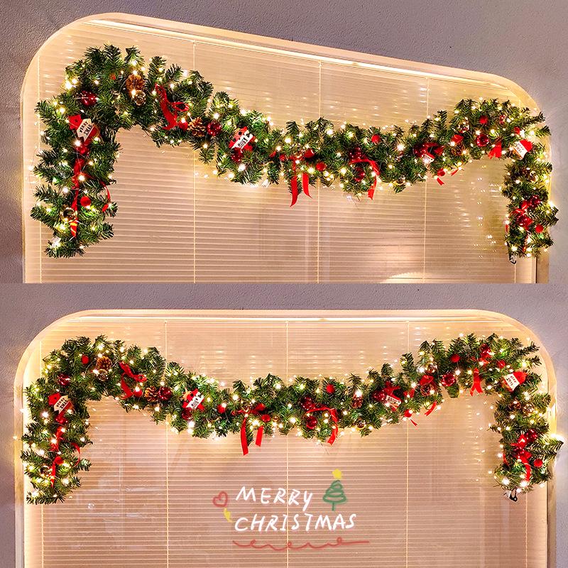 2.7m Rattan Christmas Light Ball Garland for Window Decoration