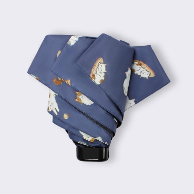 Cartoon Umbrella Adorable Kitten Print For Outdoor Travel And Daily Use Cartoon Kitten Print