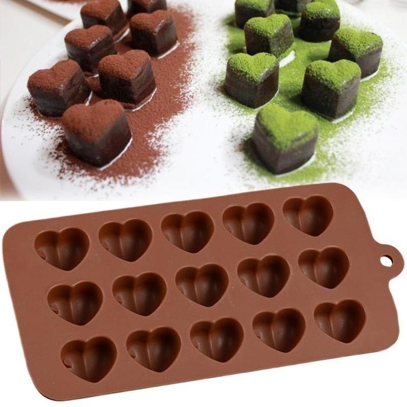 Silicone Romantics 15 Heart-shaped Mini Cake Mold For Chocolate Desserts Pudding Baking Cakes Decorating Tool Molds Pan