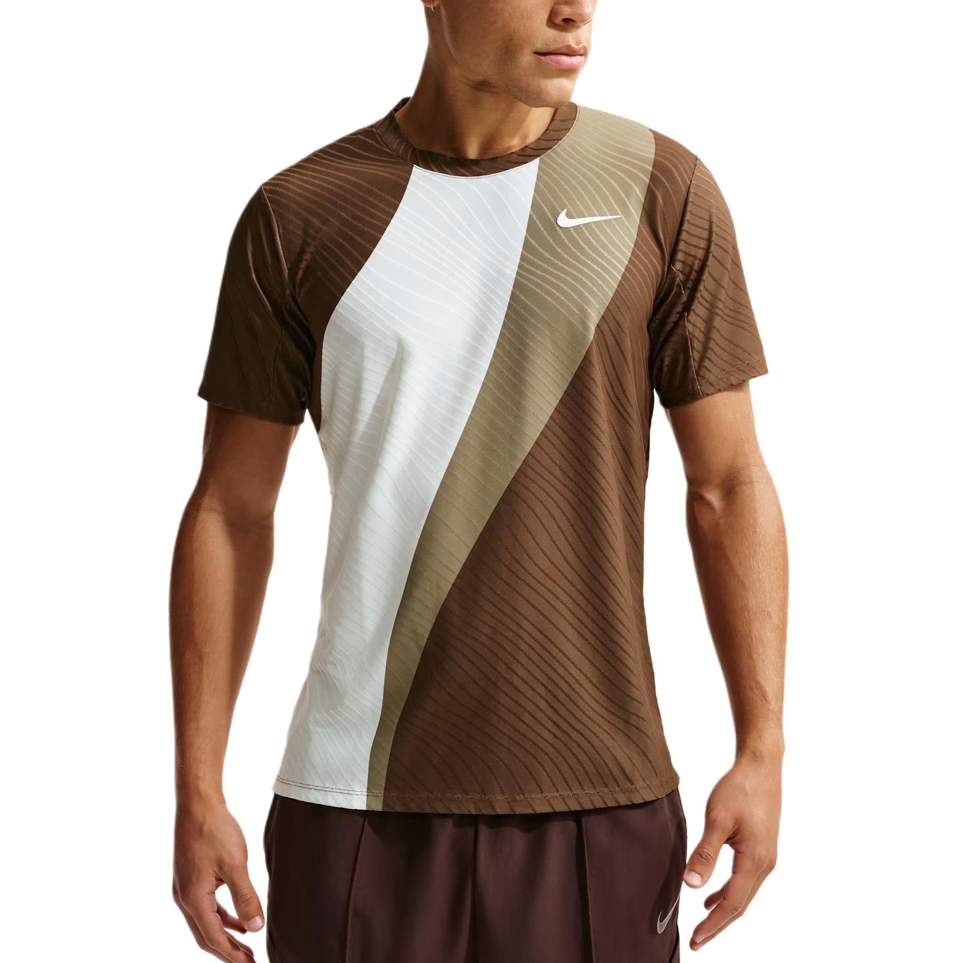 Nike Dri-FIT ADV Court Slam Moisture-Wicking Stretch Breathable Striped Casual Short Sleeve T-Shirt Men tops IB0201-133 M