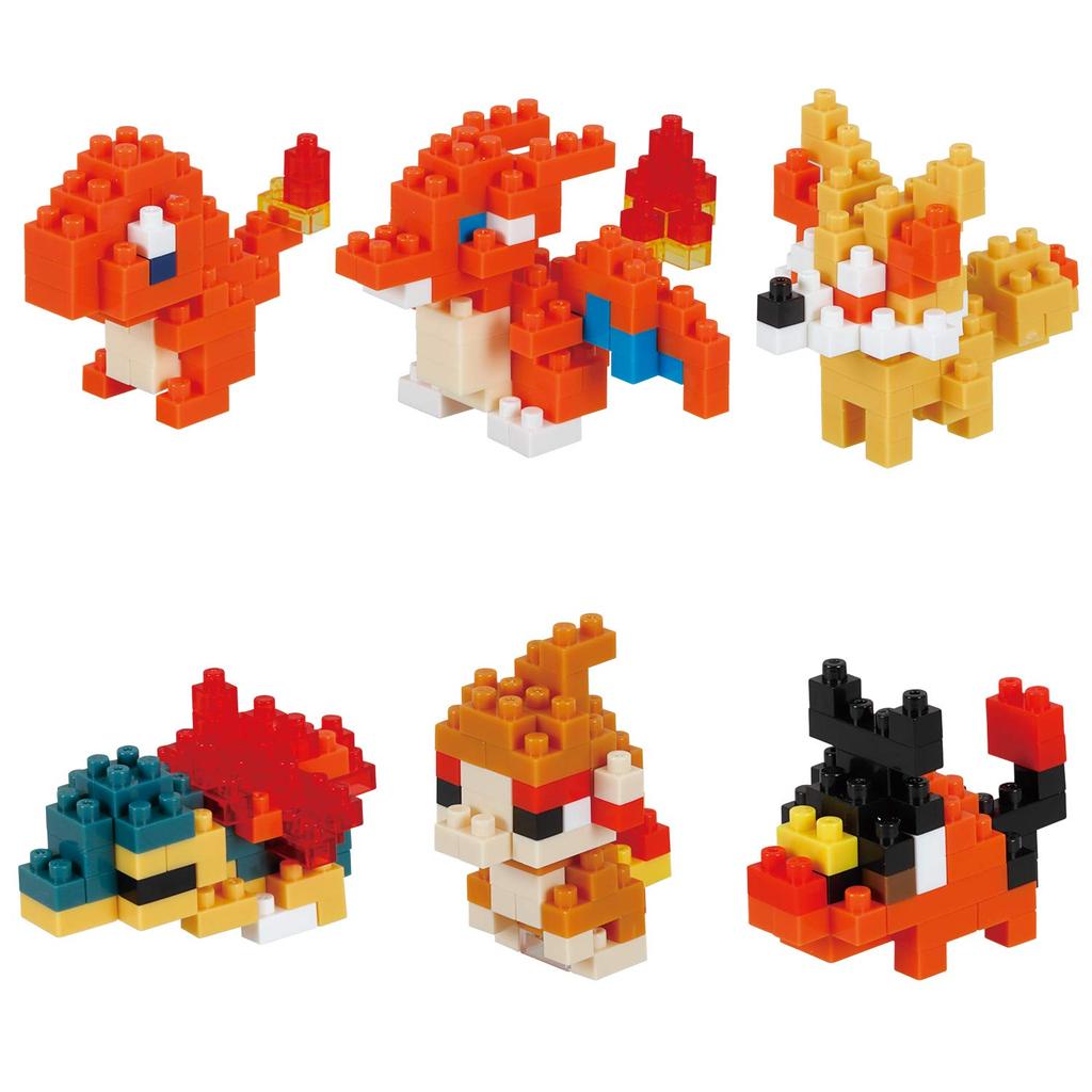 Kawada Nanoblock Mini Nano Pokemon Fire Type NBMC11S 1BOX  6 Pieces, 6 Types In Total
