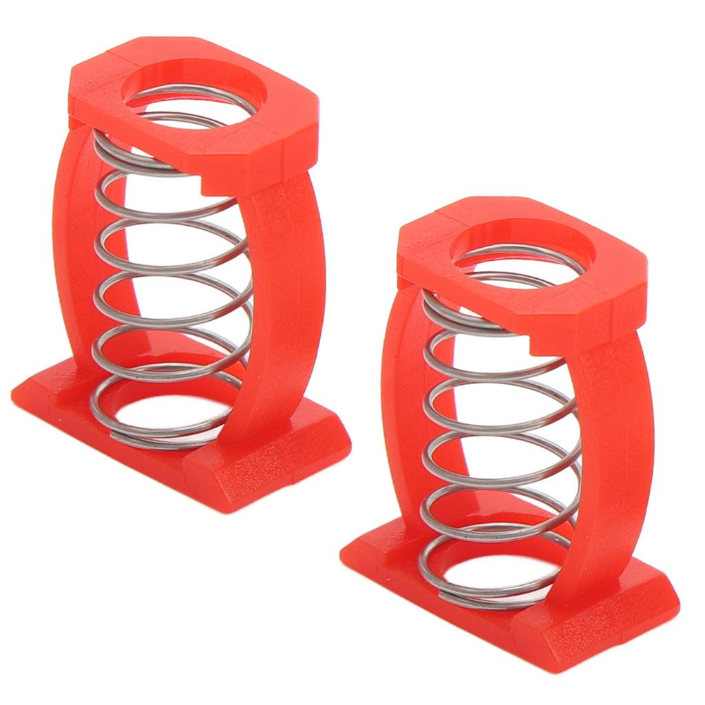 2pcs Folding Stem Clamp Knob Adjustment Spring Support Folding Bike Stem Fixing C Clamp Spring Accessories Red