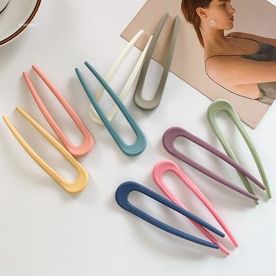 Mode Haarstäbe Damen Haarspange Elegant Bunt Einfarbig Haarstab Mädchen Haarschmuck Koreanische Haarspange Neu