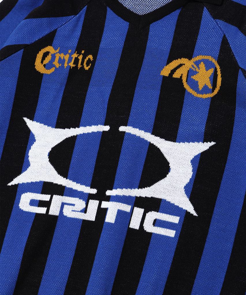 Critic Strickstreifen Renn-Trikot Schwarz