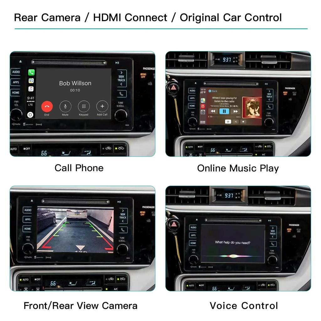 AUTOABC Drahtlos Carplay Android Auto Für Toyota RAV4 Corolla Tacoma Camry CHR Tundra Highlander 4Runner Multimedia Dekodierung