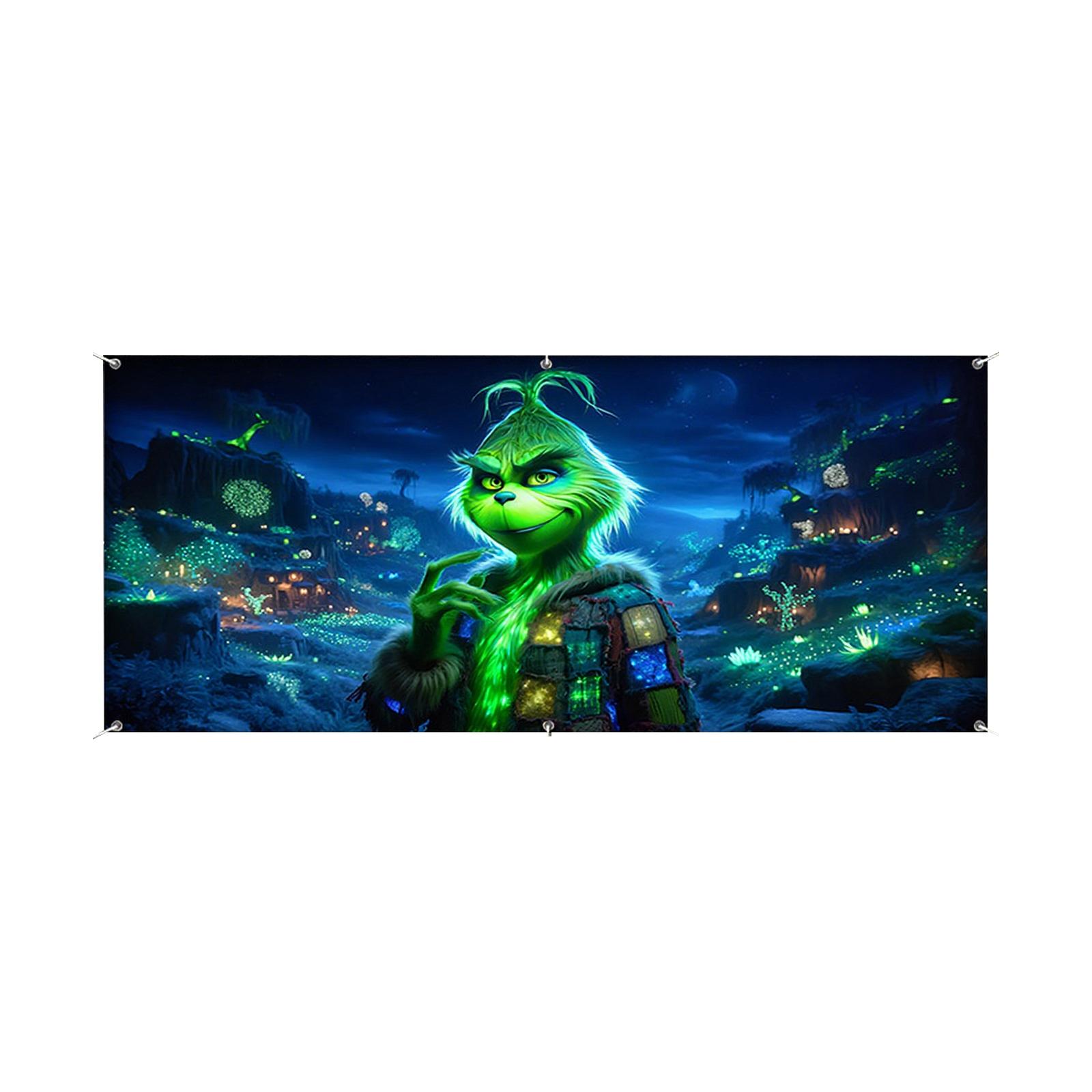 

480CM*210CM/Christmas Garage Door Stickers Decorative Hanging Cloth Holiday Party Layout Door Stickers Tapestry Cloth Hanging Cloth Garage Decoration One Size