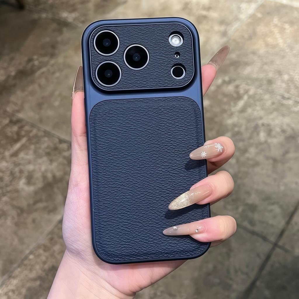 Lichee Pattern Cortex Leather Phone Case For For Iphone 13 14 15 16 17 Pro Max Air Soft Silicone Bumper Back Cases Cover
