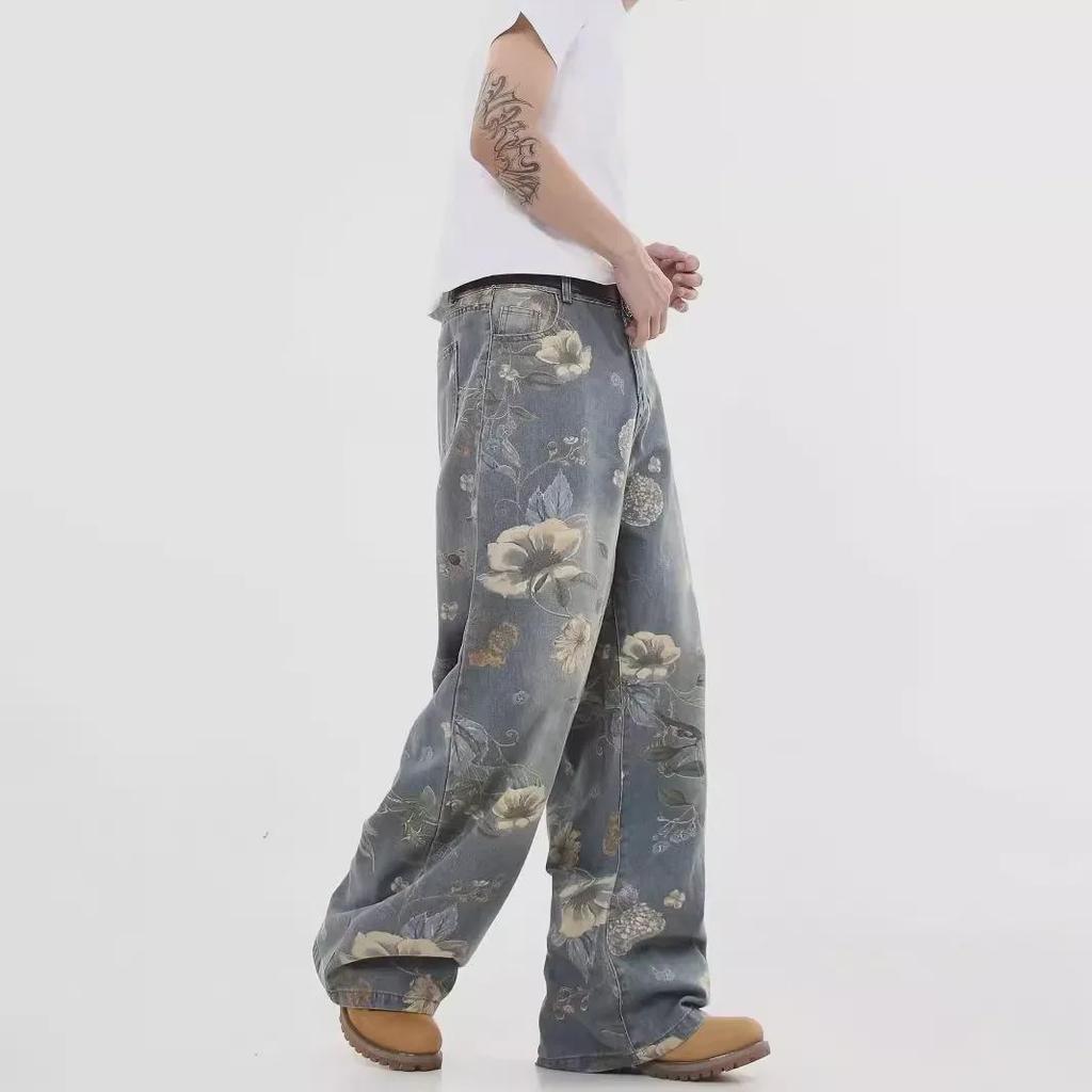 "2024 Trendy American Retro Wide-Leg Jeans - Unisex Straight Fit Casual Trousers"