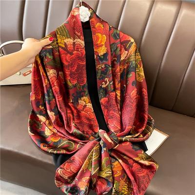 Large Size Print Travel Temperament Fashion Luxury Scarf Women's Goods Shawl Sunscreen New Silk Scarf Long