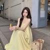 Women's French Style Spaghetti Strap A-Line Dress - Loose, White, Age-Reducing, Perfect for Summer Vacations