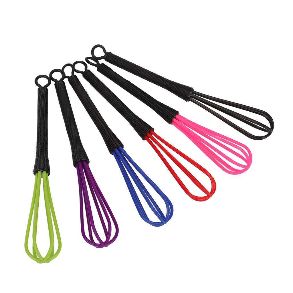 Hair Color Cream Whisk Prevent Slip Handle Plastic Balloon Stirrer Tool for Salon Kitchen 6pcs