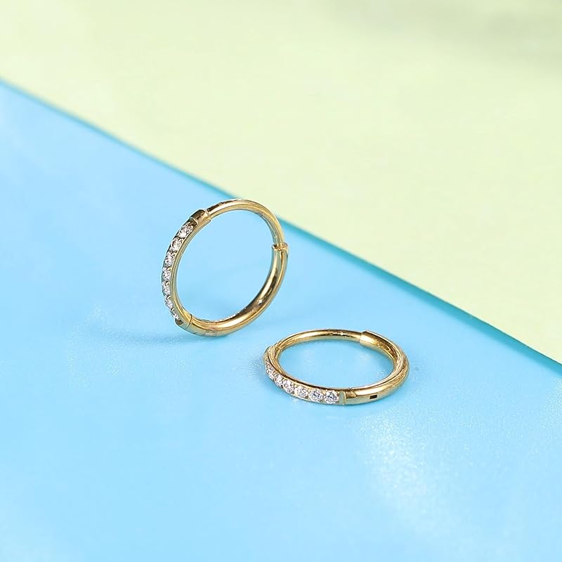 [limerencia] medical use pure titanium Piercing, Hypoallergenic Titanium Huggie Hoop Earrings Set G23 Piercing Cartilage Piercing Set for Women's