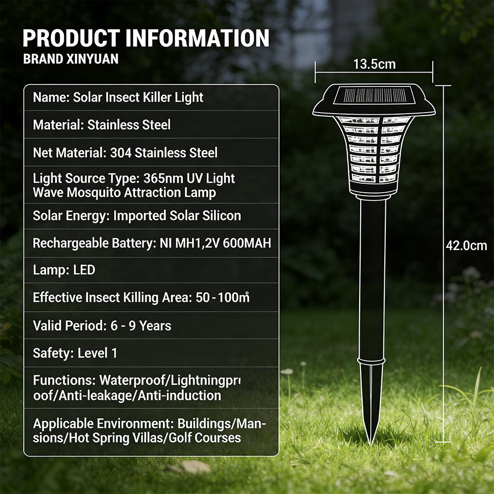 Portable Solar Bug Zapper Outdoor Indoor Waterproof Mosquito Killer Lamp Cordless Mosquito Insect for Patio, Backyard, Camping