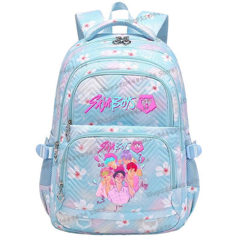 Peripheral printing large-capacity primary and secondary school schoolbags trendy backpacks lightweight and fashionable backpacks