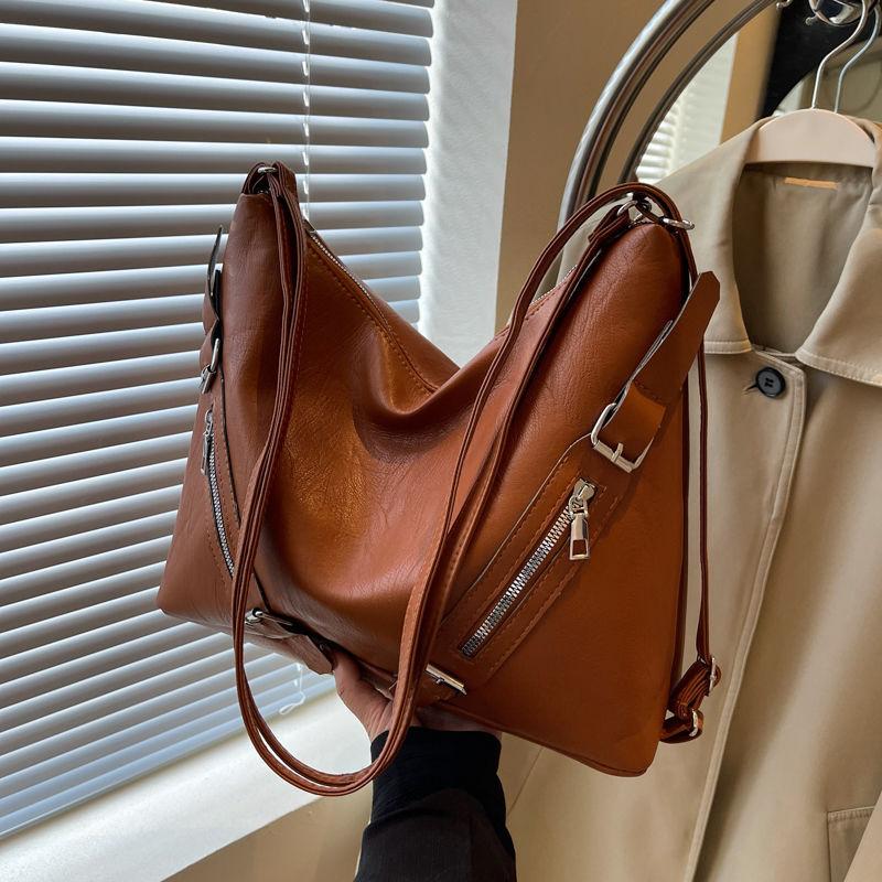 

Корейский нишевый рюкзак женский 2025 новая мода большая вместимость сумка через плечо высококлассная дорожная сумка коричневый