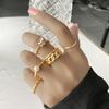 Sada prstenů s českým zlatým řetízkem pro ženy Fashion Boho Coin Snake Moon Rings Dárkové šperky Party Trend