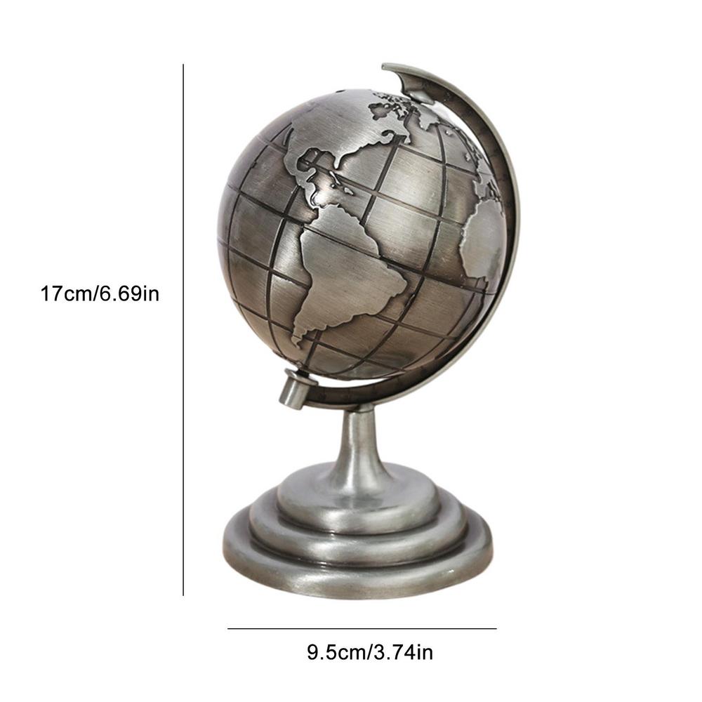 Luxury Office Decor Ornaments Vintage World Globe Metal Decorative Crafts Modern Home Living Room Study Desk Decorations