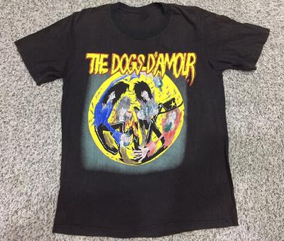 Maglietta Unisex Nera a Maniche Corte Vintage della Band The Dogs D'Amour per Tour Musicale, Taglia Unica