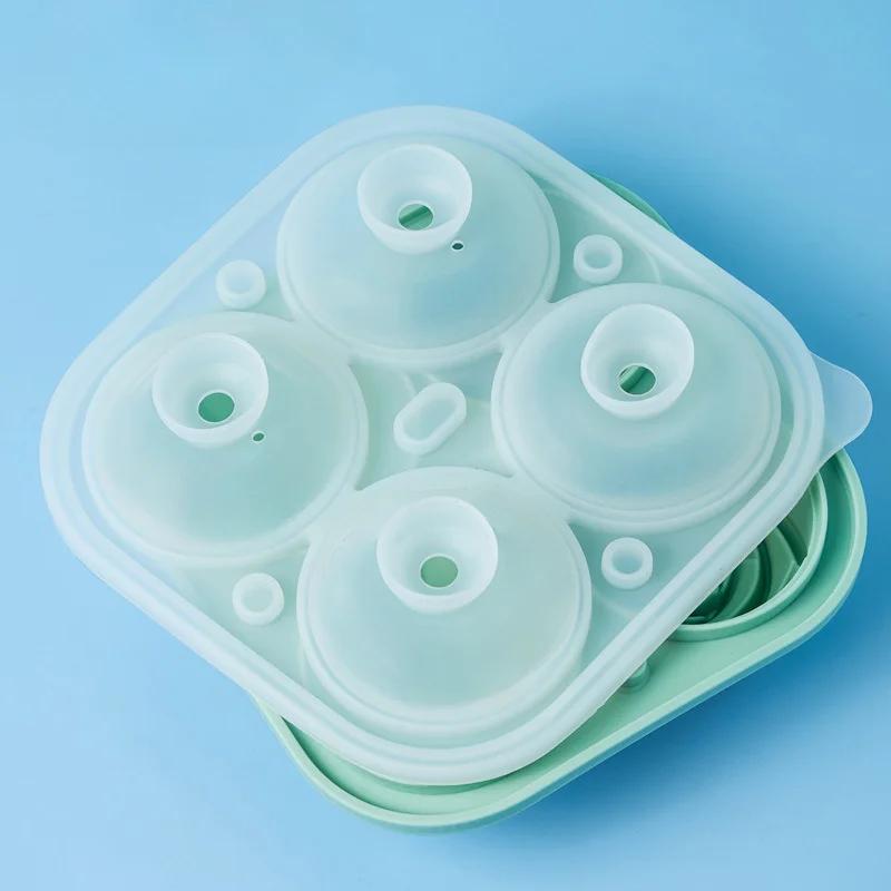 

Whiskey Ice Ball Rose Silicone Mold 4-Cavity Reusable Tray for Cocktails Ice Cubes Easy Release Home Bar Stackable Design cucina