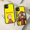 Lovely Curious G-George Monkey Phone Case For IPhone 16 15 14 Plus 15 13 12 11 Pro Max X XS MAX Matte Cover