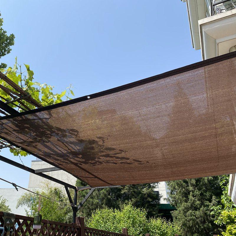Thicken 180GSM Anti-UV HDPE Coffee Brown Sunshade Net Garden Plant Cover Sun Shade Sails Balcony Terrace Safety Privacy Screen
